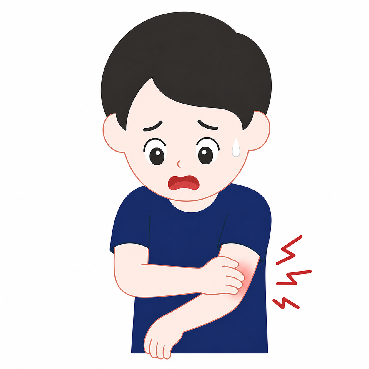 팔 아파요